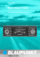 Blaupunkt Miami-Beach-CD-52 - Owners Manual